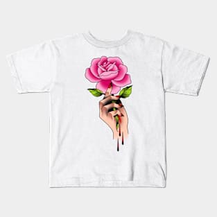 Hand with Rose Kids T-Shirt